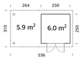 Friggebod Lars 11,9 m² 250 x 290 cm Palmako